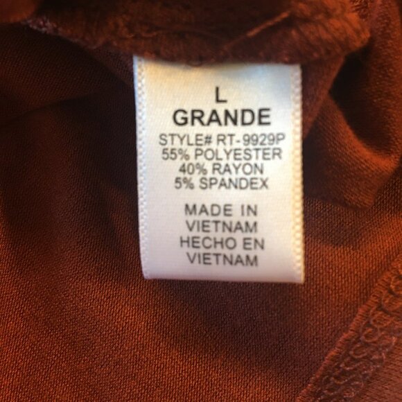 Zenana Dress with Pockets Knit Long Sleeve Rust Large - Picture 7 of 8